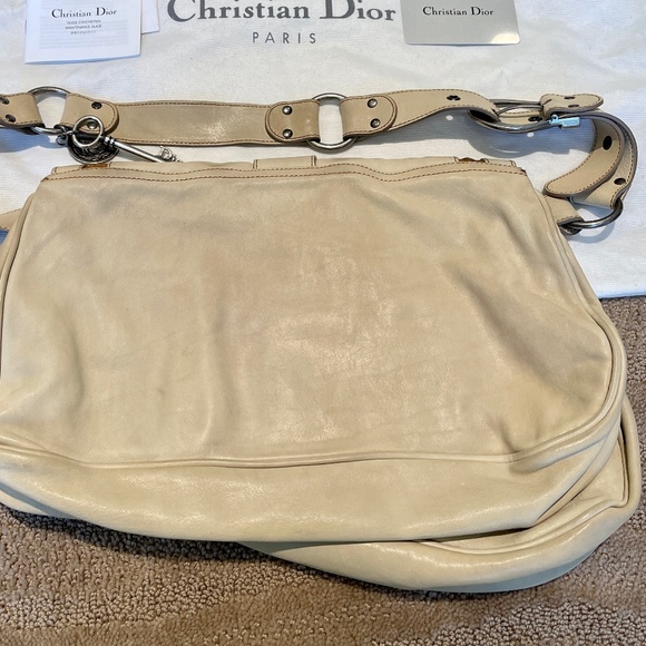 🗝️Christian Dior Gaucho Double Saddle Bag In Cream With Brown Trim🗝️ - Picture 4 of 11